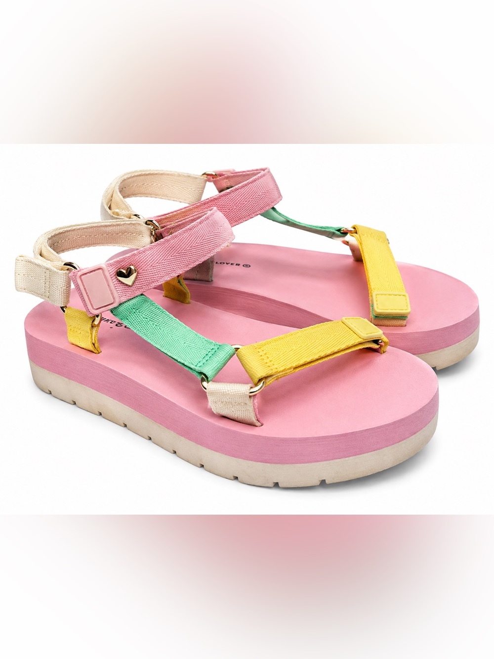 Stoney Clover Lane x Target Platform Sandals Women’s 7 Pink Pastel Heart